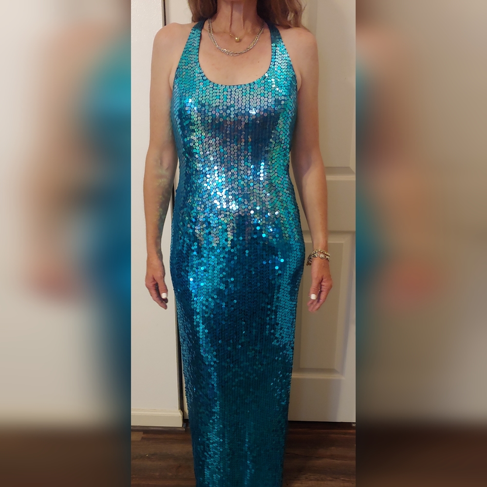 Emerald Green Ombre Evening Gown
